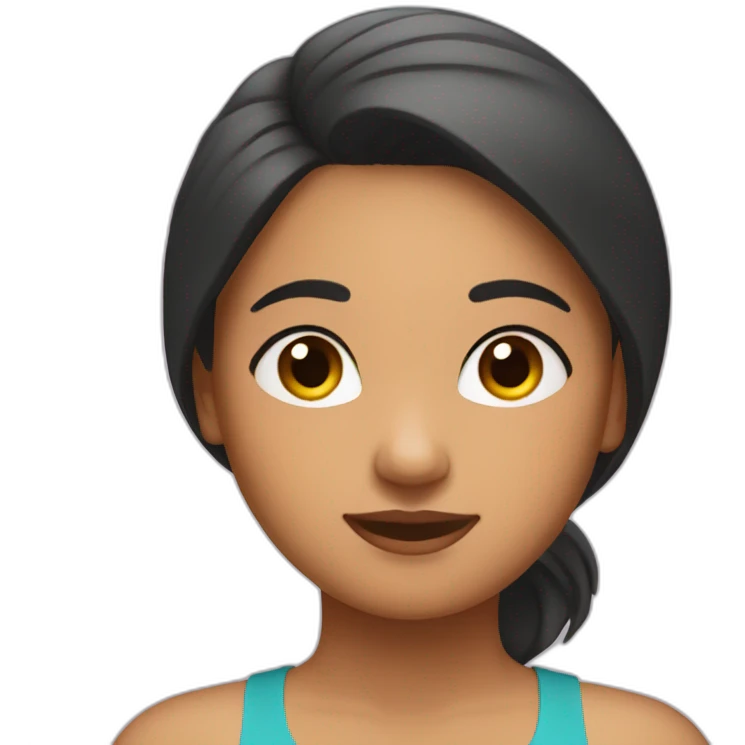 Latin short straight hair girl doing yoga emoji