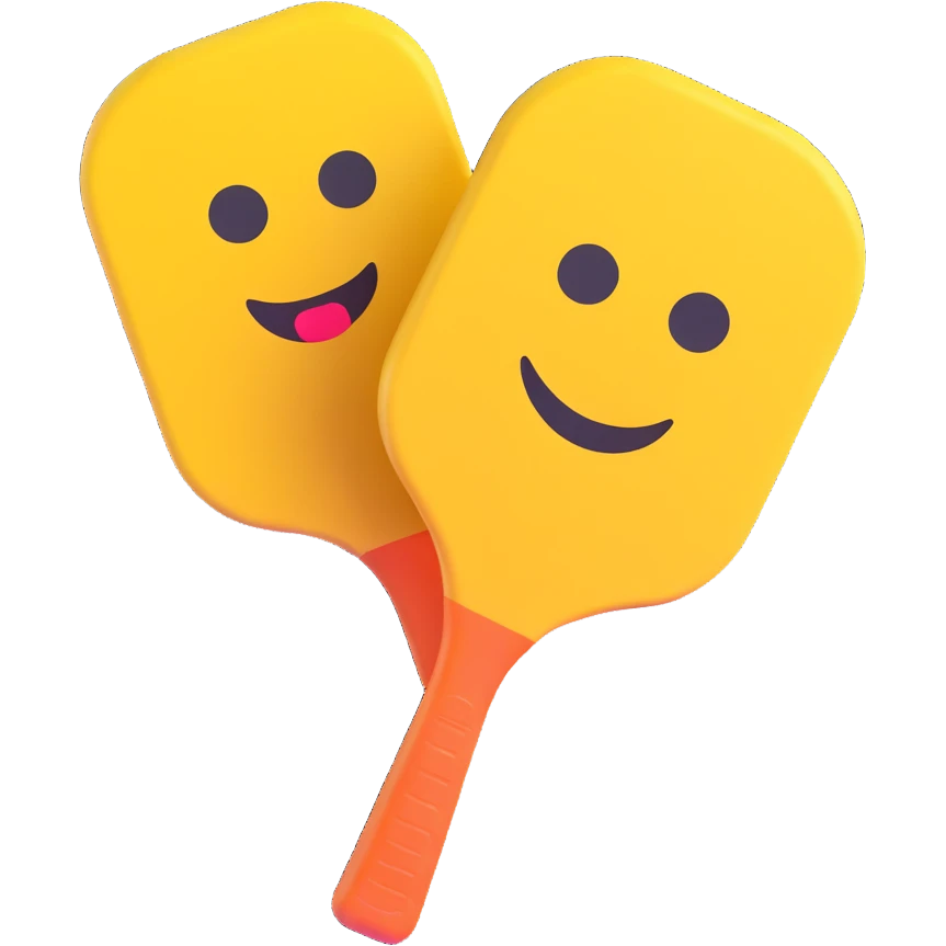 pickleball paddle and ball, 3D emoji style emoji