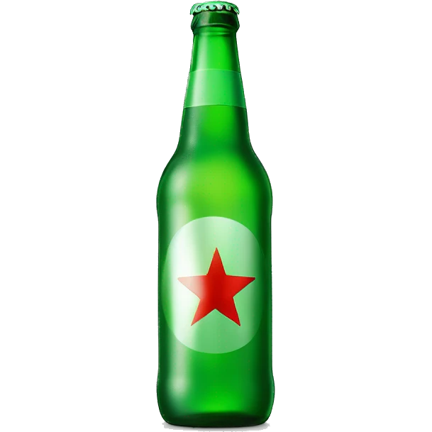 Heineken Green Bottle with Red Star. No Text. emoji