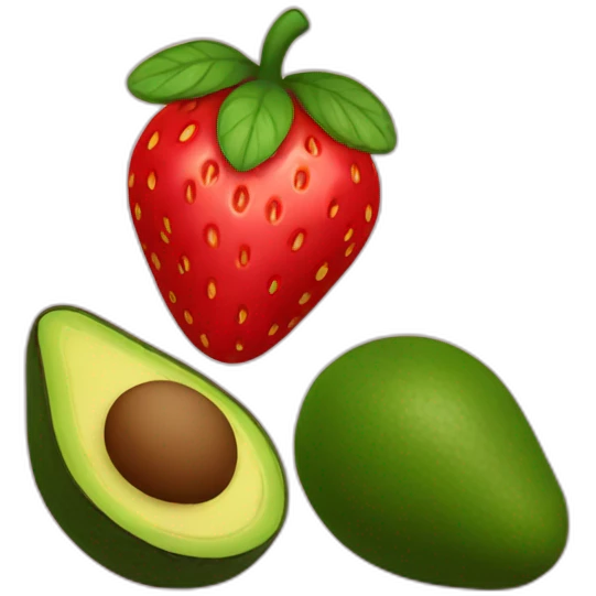 Strawberry and avocado  emoji