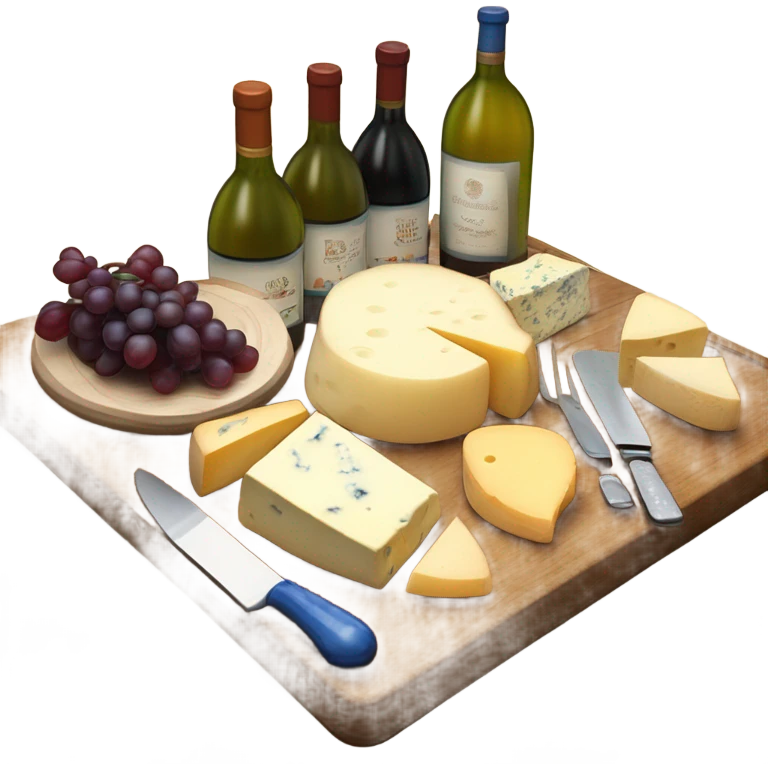 Table of wine and cheese emoji