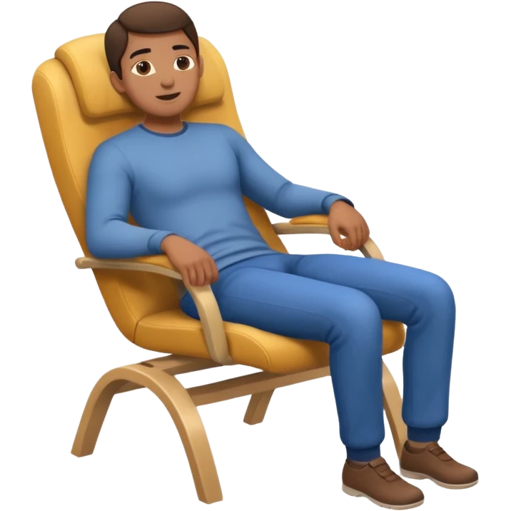 Person arching their back in a chair emoji