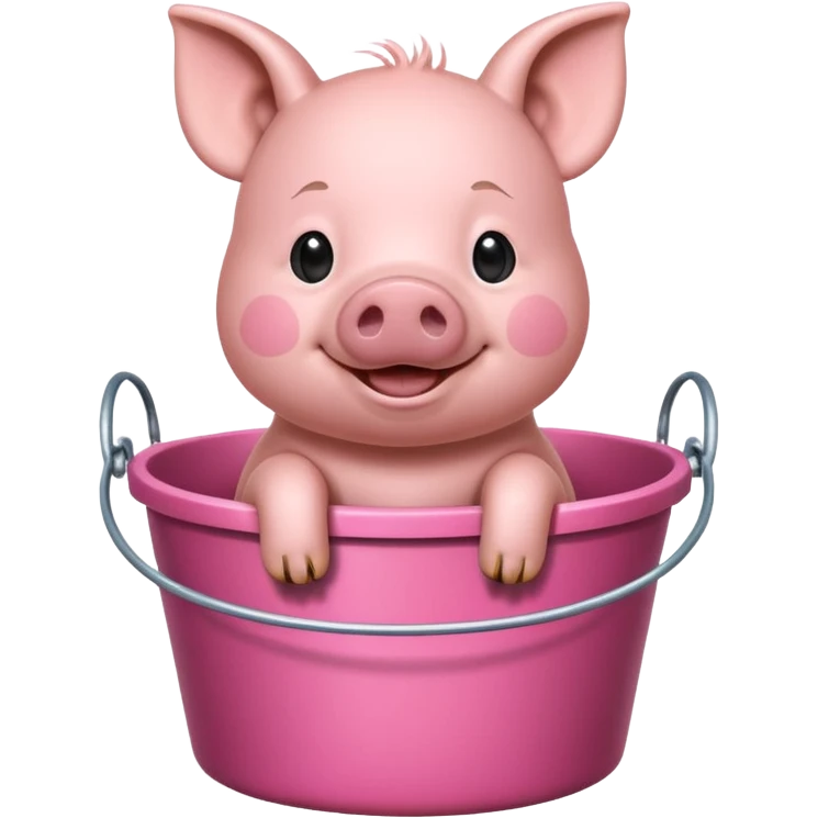 Pig sitting in a bucket emoji