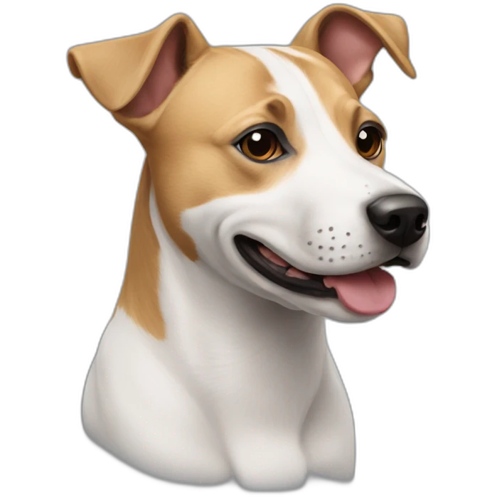 mixed dog between jack russel and pitbull emoji