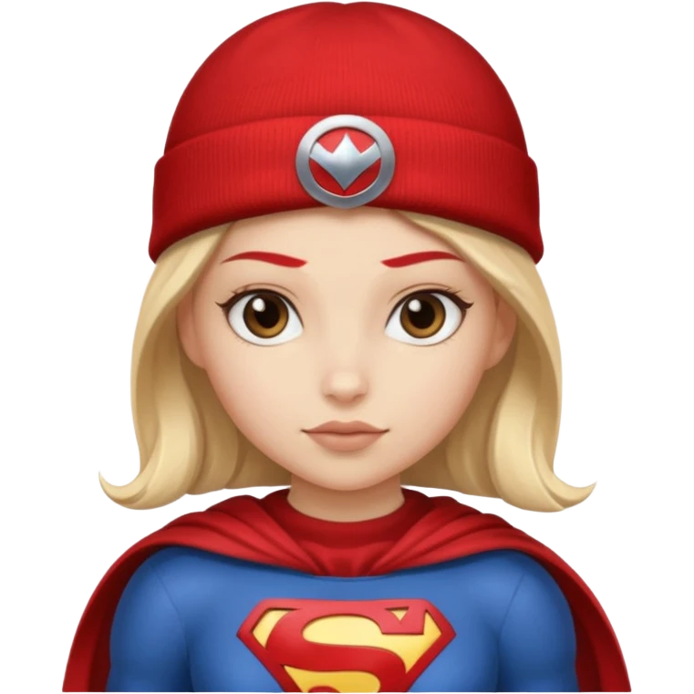 girl superhero with beanie emoji