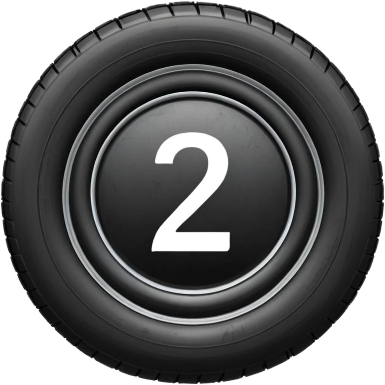 semi tire with the number 2 bright in the center of it emoji