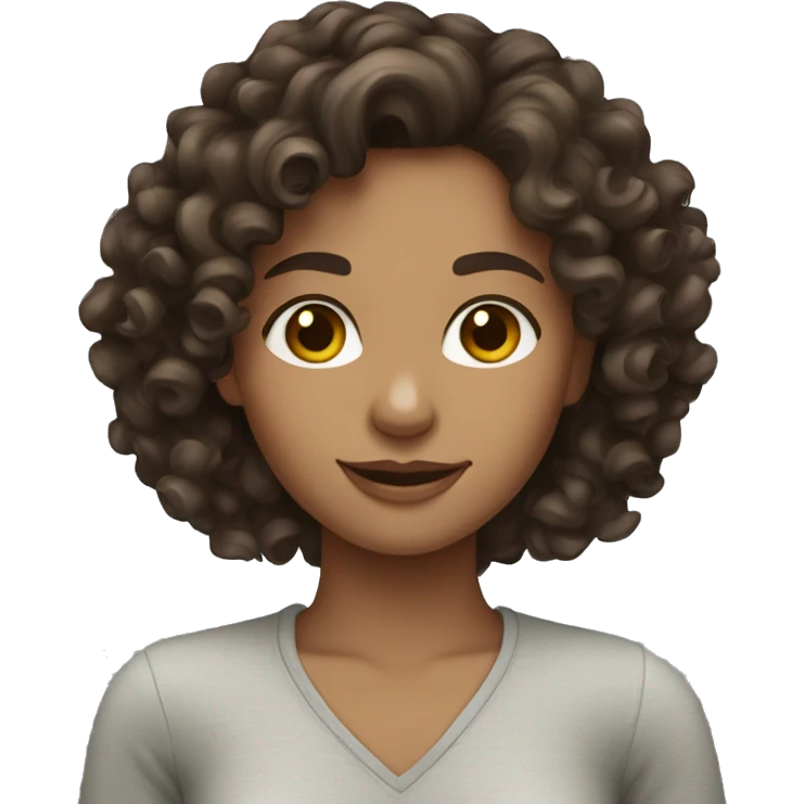 Curly brunette girl emoji