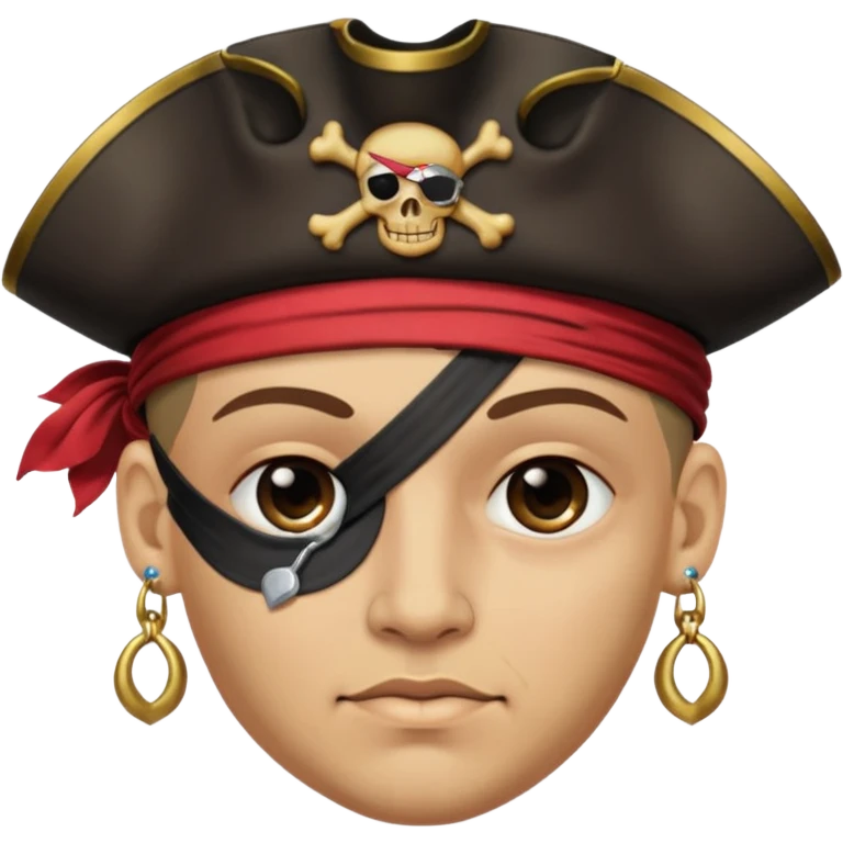 Eye patch pirate with earring, one eye covered
 emoji