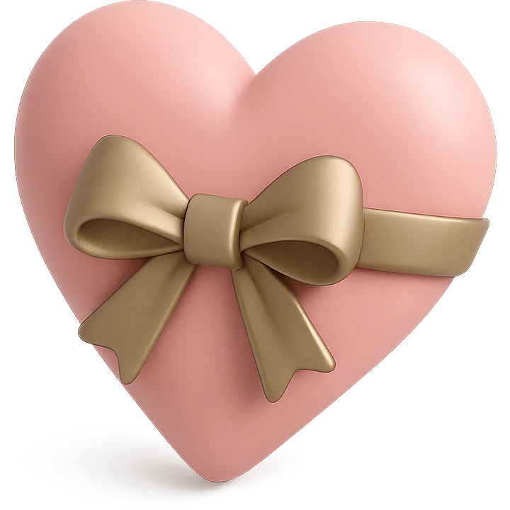 Pink heart with bow emoji