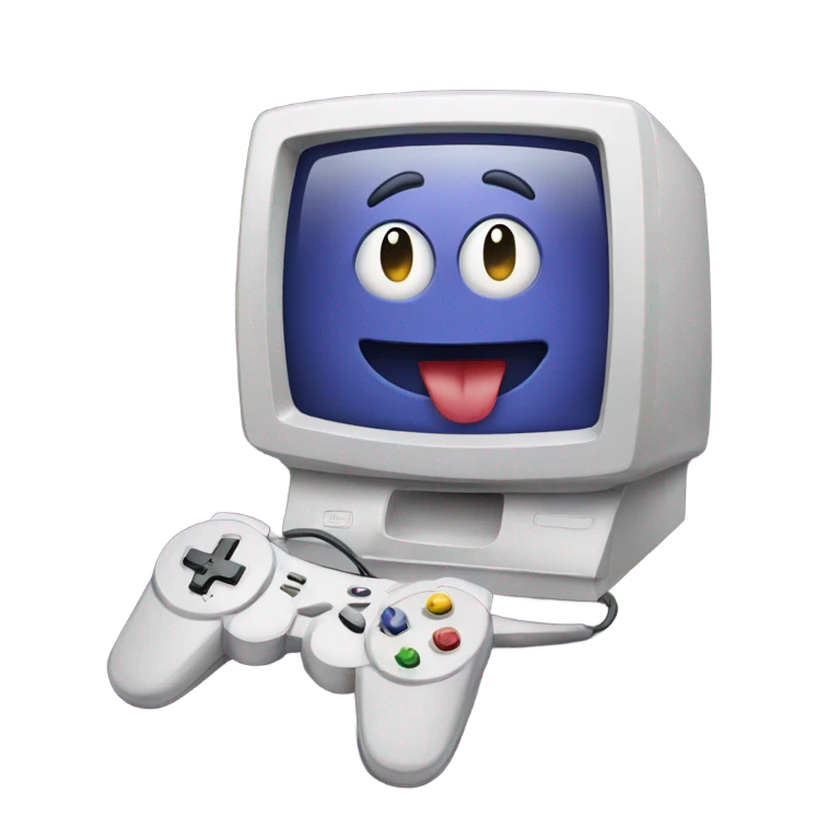 Computer playing video games emoji