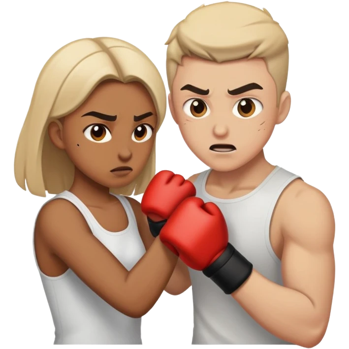 A guy and a girl are fighting emoji