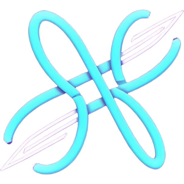 futuristic minimalistic logo icon, glowing letters "SANG" made of three merging neon lines, representing Storm, Atom and NoizeGames, neon purple (#8B5CF6) and cyan (#00E0FF), dark background, no face, tech logo style, 1:1 aspect ratio emoji