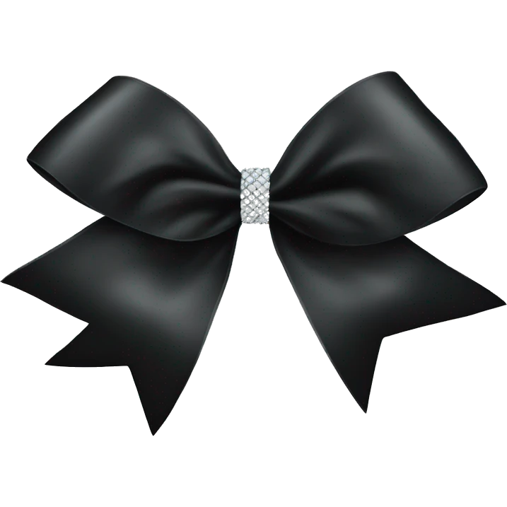 A black cheer bow with diamonds on ut emoji