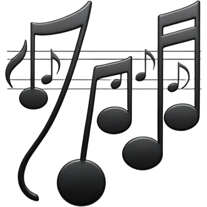 music notes appearing on a staff emoji