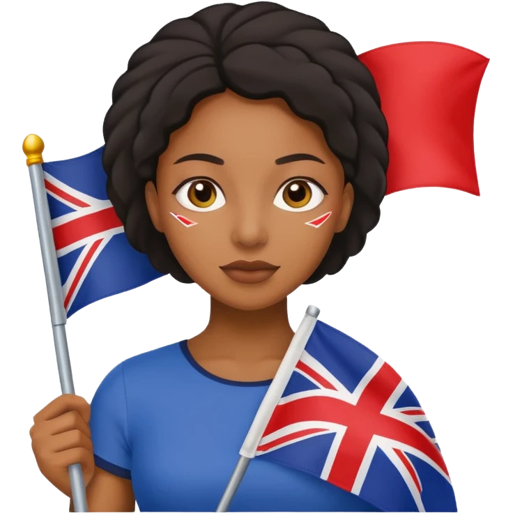 flat Flag holder black woman emoji