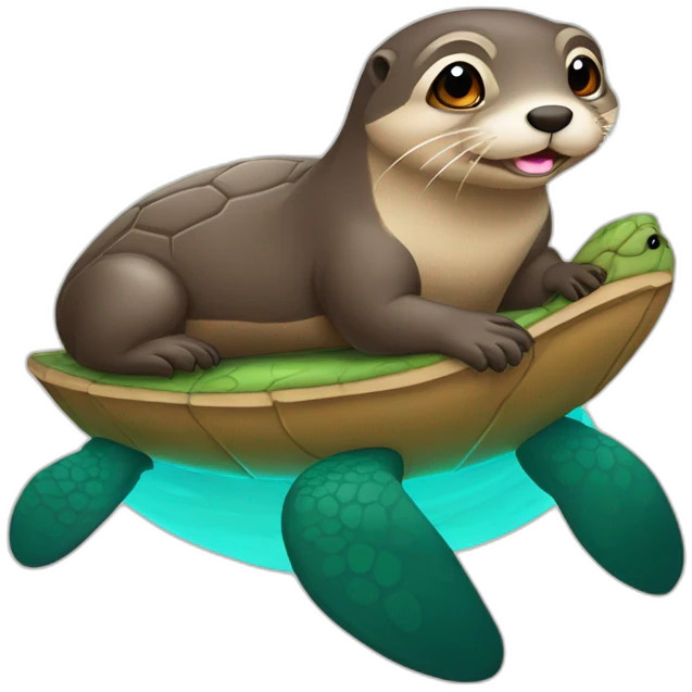 loutre sur un tortue emoji