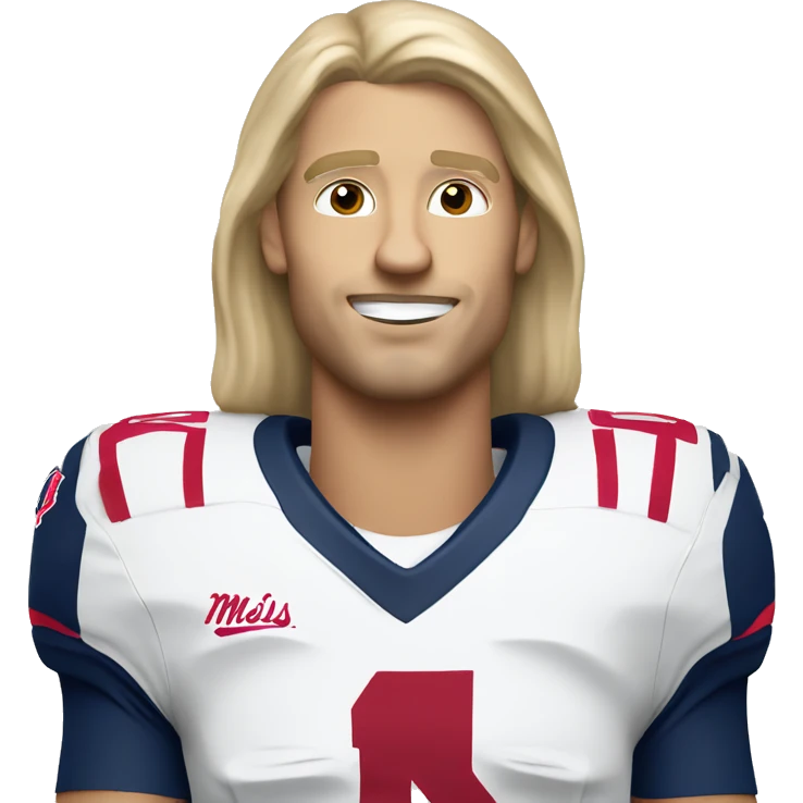 Ole Miss quarterback -white with blonde long hair emoji