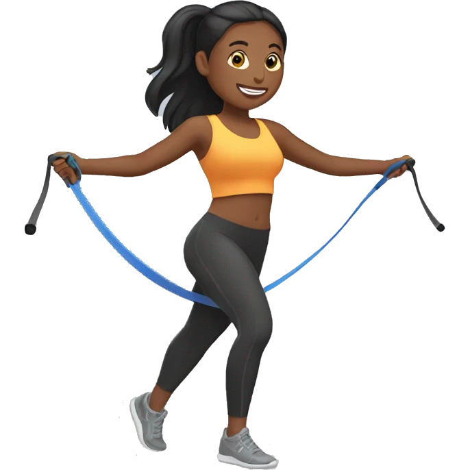 woman using resistance band emoji