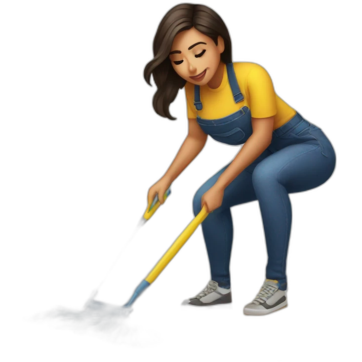 Anitta mopping floor emoji
