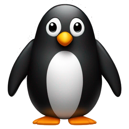 Pingüino color negro emoji