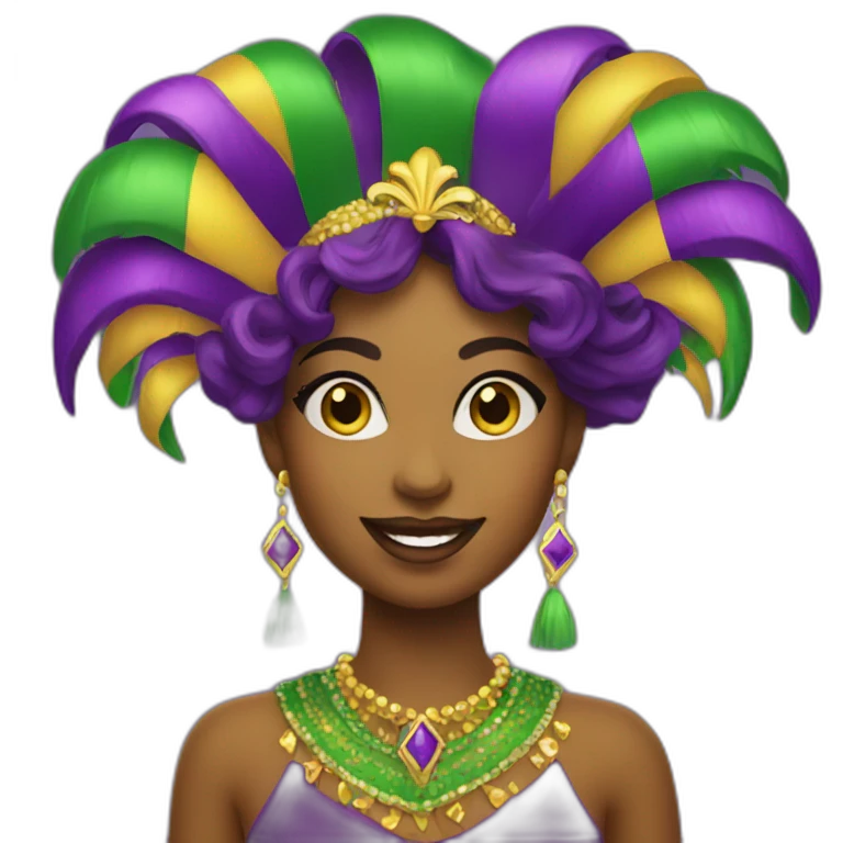 Mardi gras girl emoji