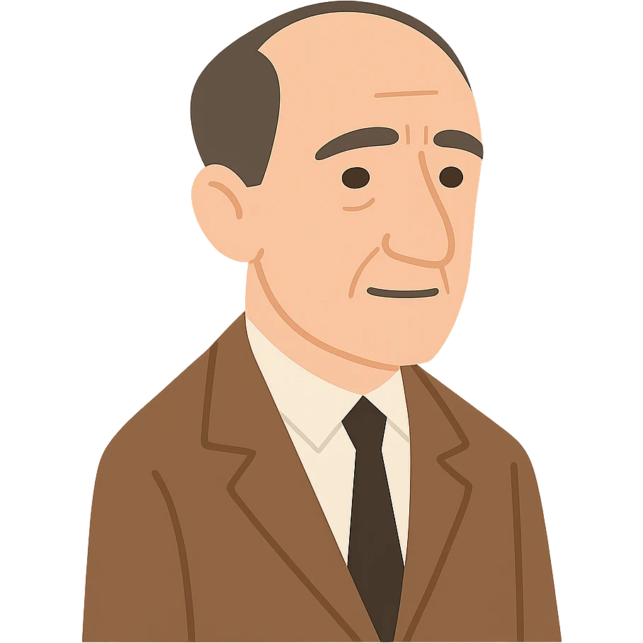 Merleau-Ponty in flat toon style, simple shapes emoji