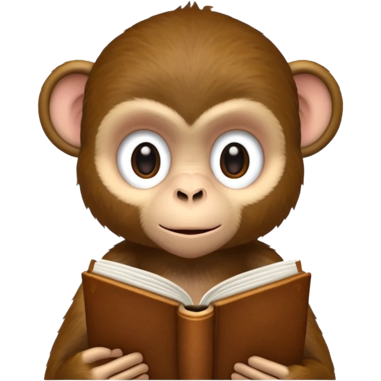 Monkey with book emoji