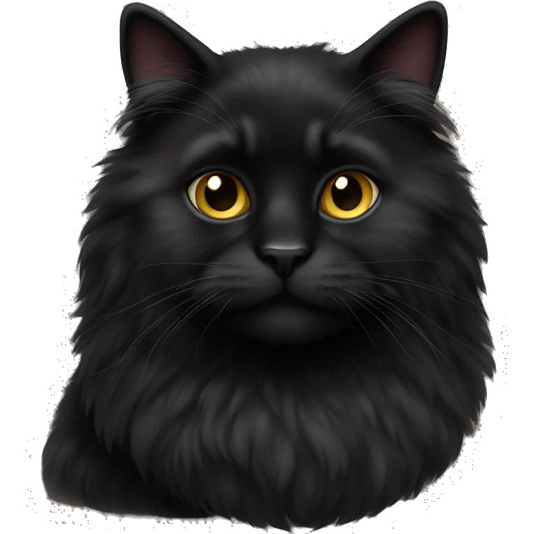 black fluffy cat emoji