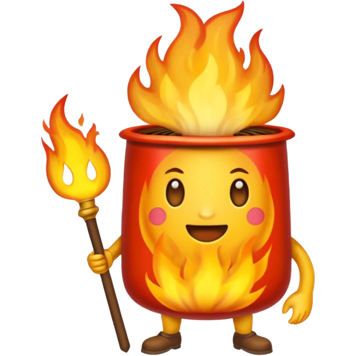 Coroa pegando fogo emoji