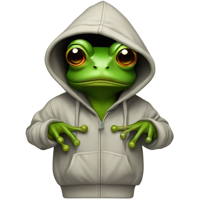 frog with a hoodie and blunt emoji