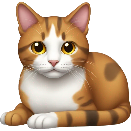 A three-colored cat emoji