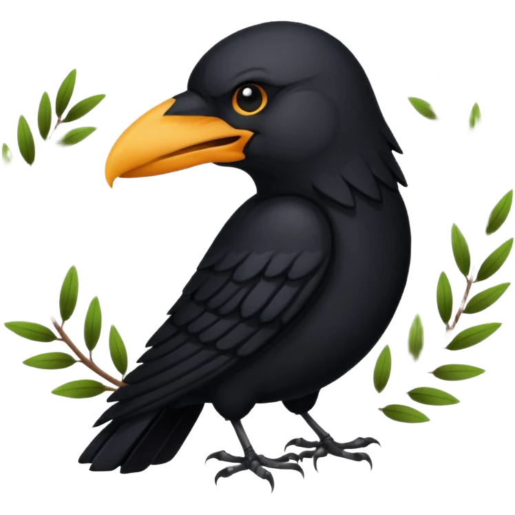 crow emblem with weat emoji