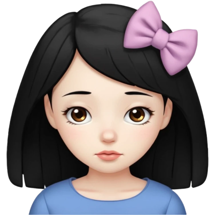 😴🎀عندها شعر اسود بس بشكل بنت تبي تنام emoji