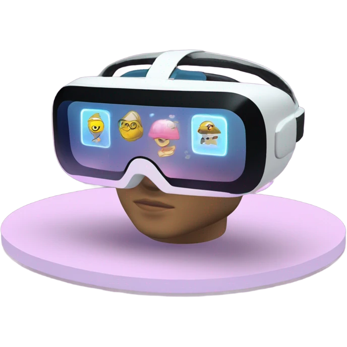 AR headset interface floating emoji