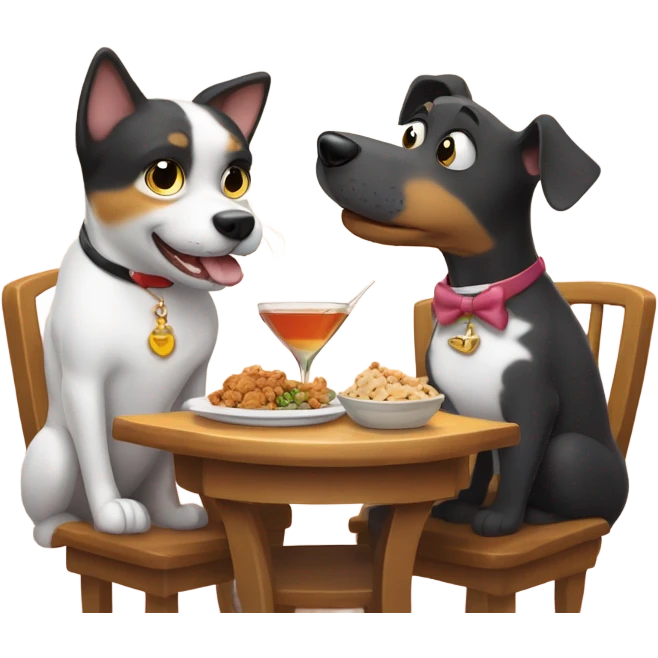 Dog and cat on a date emoji