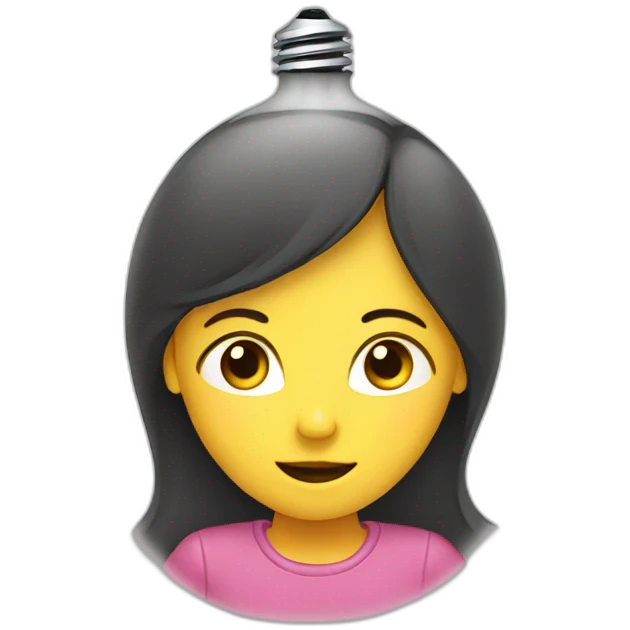 girl saying words in bulb emoji