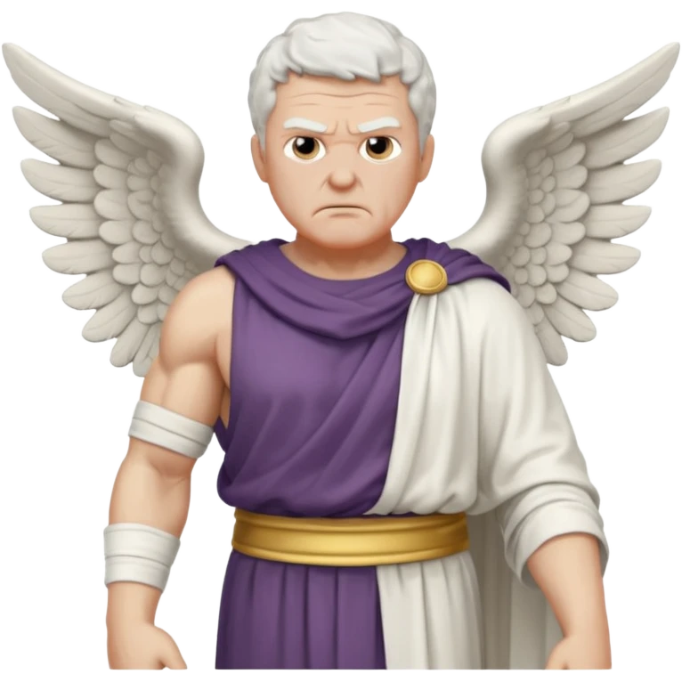Angry older white male Italian angel no real face emoji