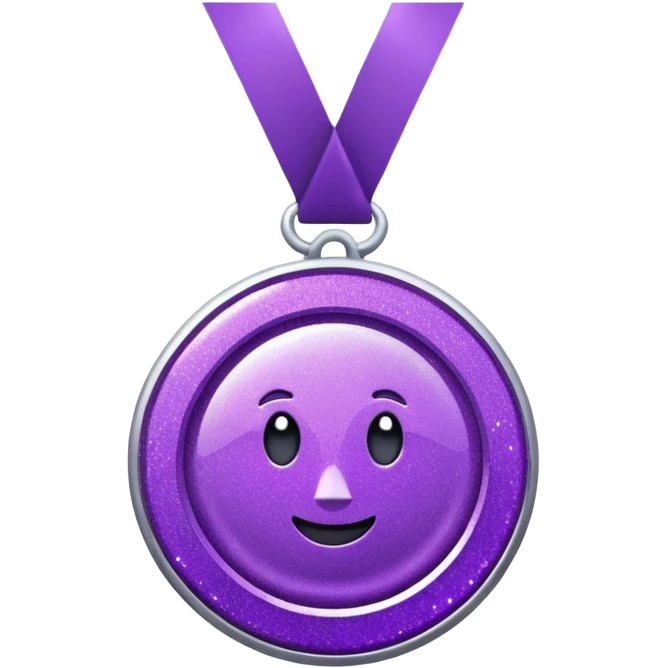 Purple Glitter medal of help emoji