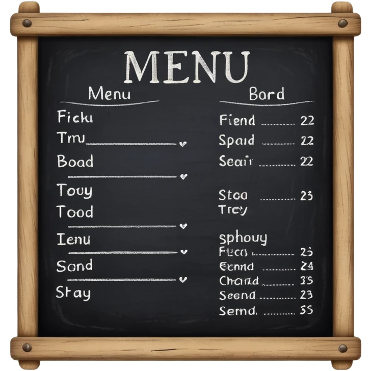 Menu board emoji