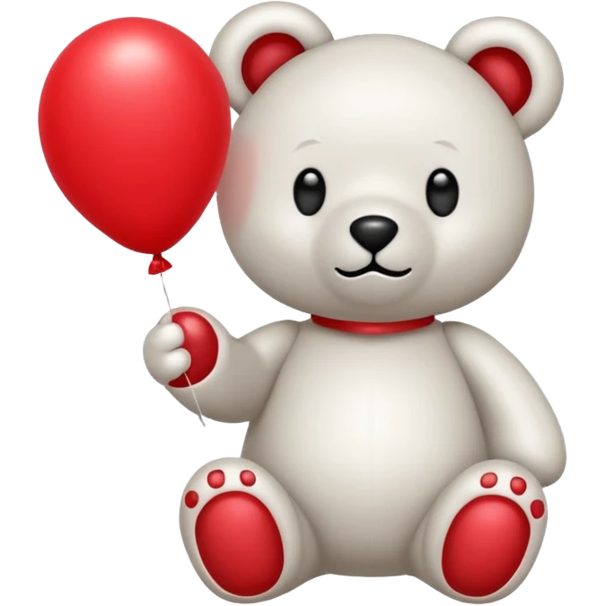 Niedliches gespenst in teddybärform mit einem luftballon in der hand emoji