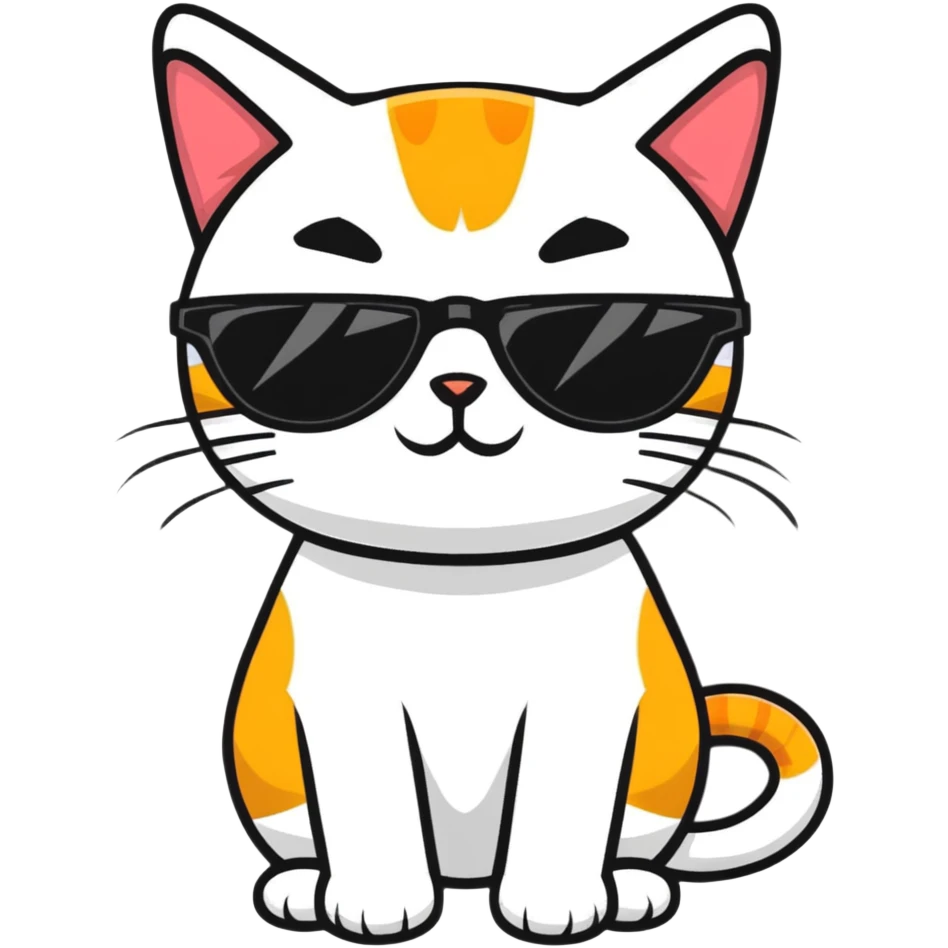 Cat with sunglasses emoji