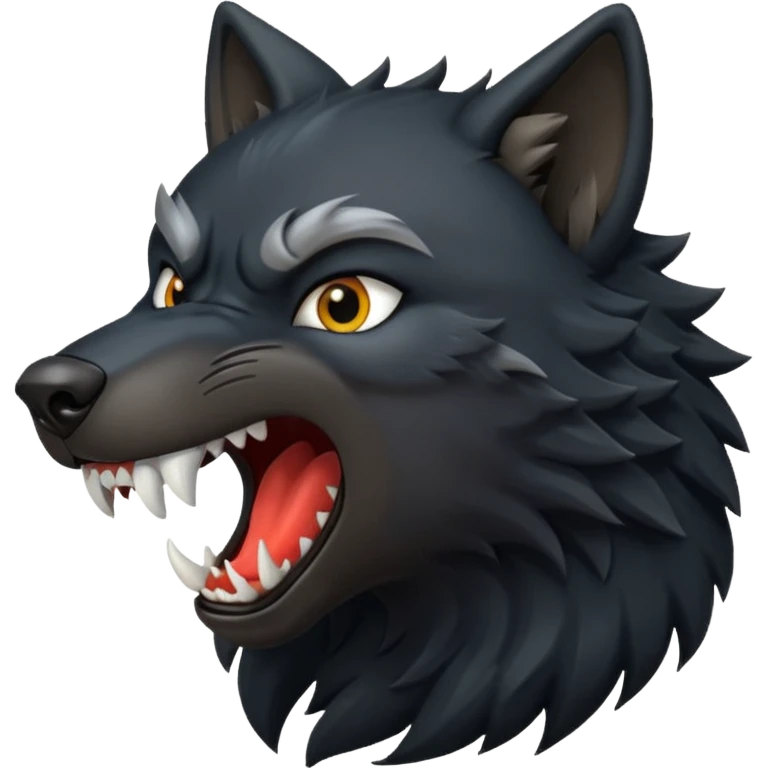 Black wolf roaring  emoji