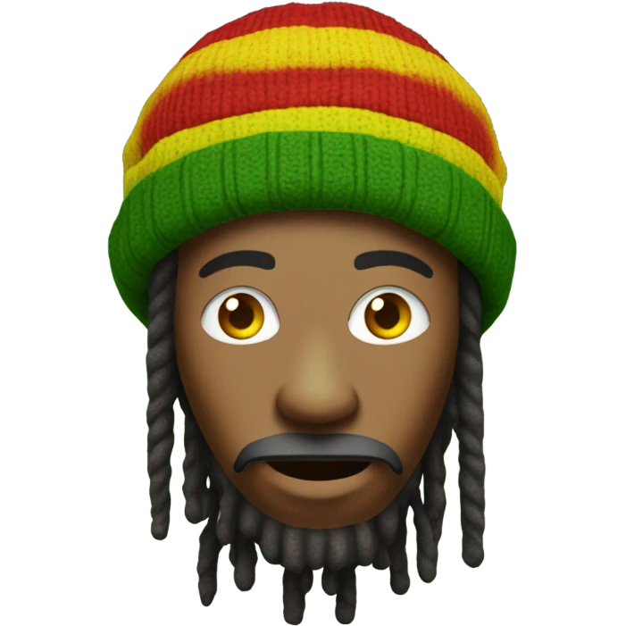 A Rasta puffing on a spliff emoji