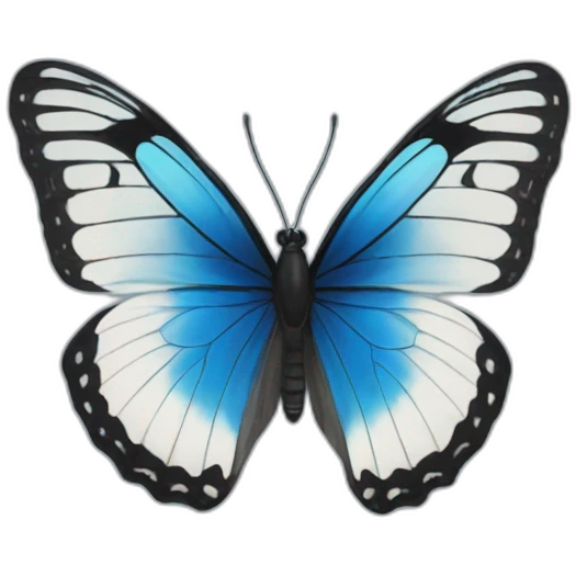 Black white blue butterfly emoji