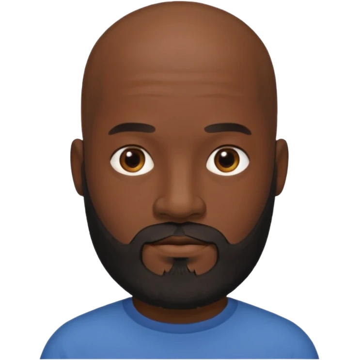 Black bald head beard emoji