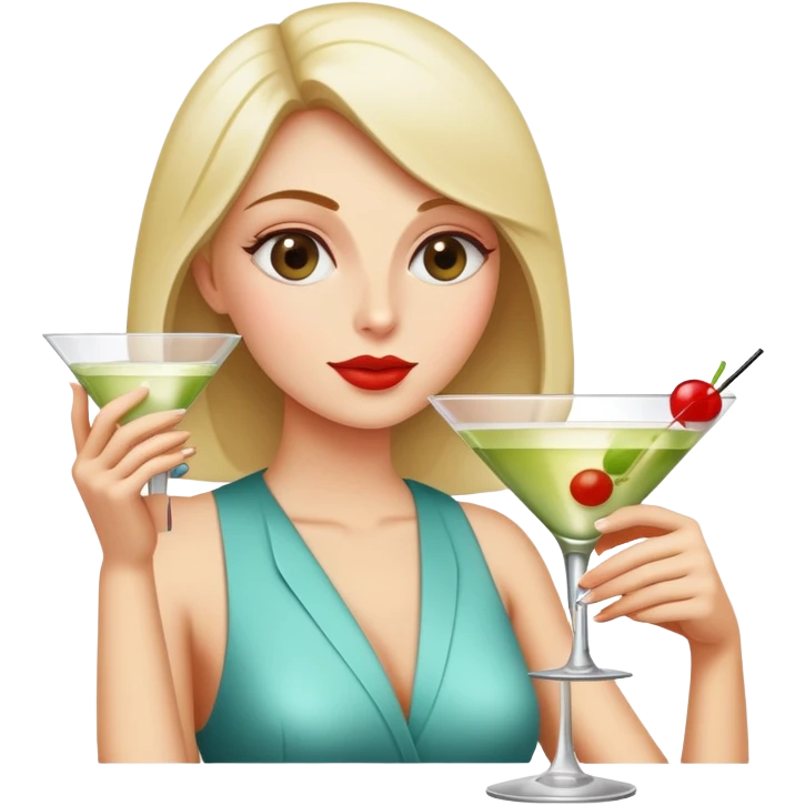 Woman drinking a Giant martini  emoji