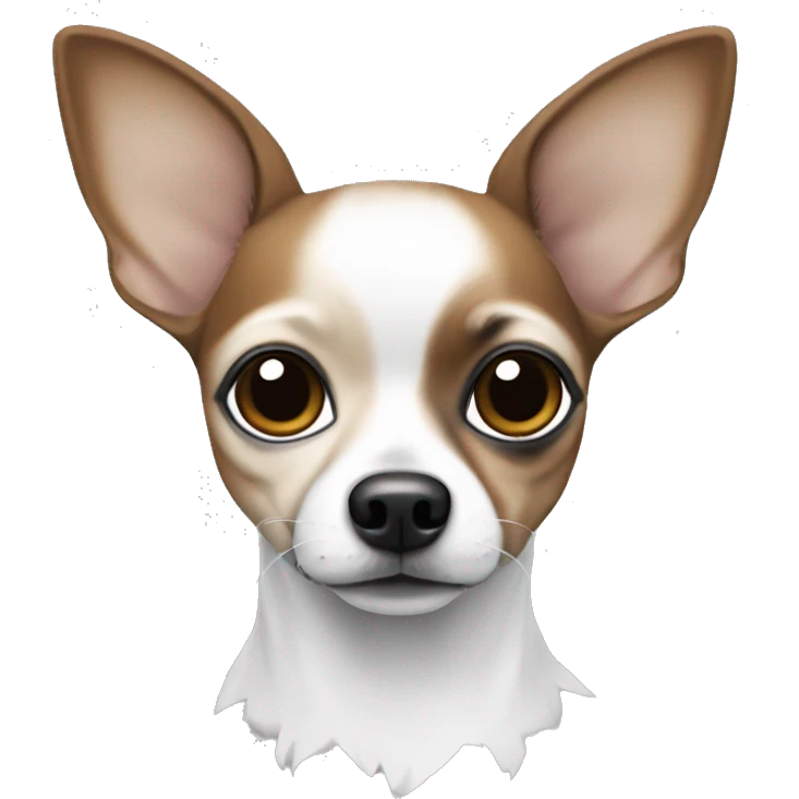 Create a Chihuahua in white,grey and Brown and some Black Frackes  emoji