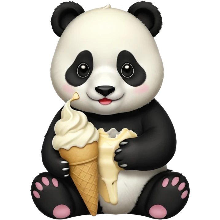 Panda eating ice cream emoji