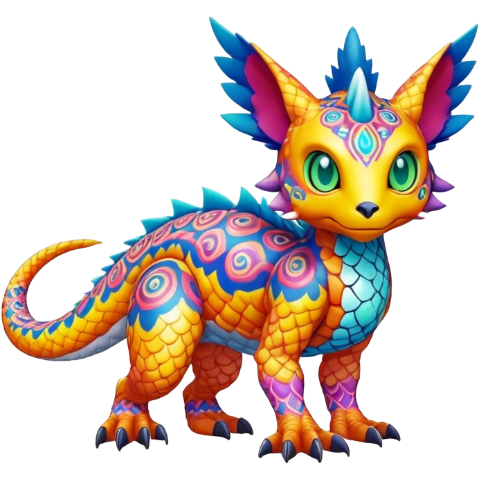 colorful Fakémon-Digimon-Fionbri-Trico-creature (full body) emoji