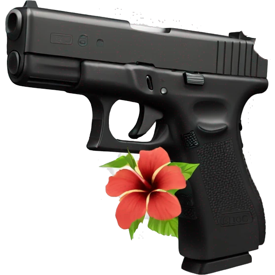 glock with hibiscus flower emoji